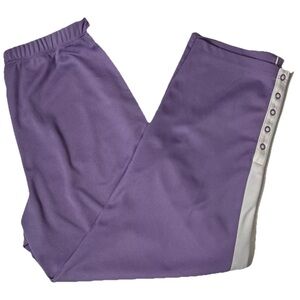 Purple Track Pants with‎ Side Buttons